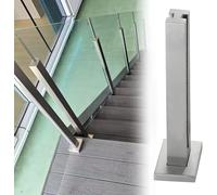 QUSYZD Stair Railing Clamp-on Glass Railing Posts for Stairs & Balconies - Slot-Mount Heavy Duty Supports 10-12mm Panels for Balconies Hallways,Mid Post-Height 125cm/49.2in