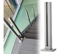 QUSYZD Stair Railing Clamp-on Glass Railing Posts for Stairs & Balconies - Slot-Mount Heavy Duty Supports 10-12mm Panels for Balconies Hallways,End Post-Height 125cm/49.2in