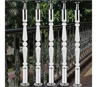 QUSYZD Stair Railing Deck Balusters Acrylic Transparent Crystal Stair for Staircase Interior Exterior, Angle Adjustable Top Balusters with Metal Bracket & Base for Balconie,5 Pack-80cm/31.5in