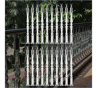 QUSYZD Stair Railing Deck Balusters Acrylic Transparent Crystal Stair for Staircase Interior Exterior, Angle Adjustable Top Balusters with Metal Bracket & Base for Balconie,20 Pack-80cm/31.5in