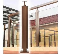 QUSYZD Stair Railing Stainless Steel Balustrade Posts Bronze Glass Railing Post System, Platforms/Stair Floor Glass Clamp for Glass Thickness 10mm-12mm for Balconies Hallwa,Mid Post-60cm/23.6in
