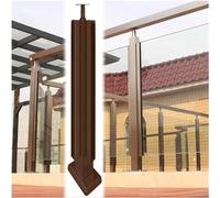 QUSYZD Stair Railing Stainless Steel Balustrade Posts Bronze Glass Railing Post System, Platforms/Stair Floor Glass Clamp for Glass Thickness 10mm-12mm for Balconies Hallwa,Corner Post-120cm/47.2in
