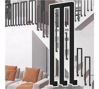 QUSYZD Stair Railing Stair Spindle Black Square Metal Balusters Hand Rails for Outdoor Steps Side Walls Complete Kit for Balconies Hallways,M Shape-1 Pcs-110cm/43.3 in