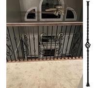 QUSYZD Stair Railing Stair Spindle Black Wrought Iron Railing Posts for Deck/Porch/Balcony, Square Balustrade Spindle 1/4/5/8/10/15/20/25/30/40/50 Pack for Balconies Hallwa,B-30Pack