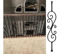 QUSYZD Stair Railing Stair Spindle Black Wrought Iron Railing Posts for Deck/Porch/Balcony, Square Balustrade Spindle 1/4/5/8/10/15/20/25/30/40/50 Pack for Balconies Hallwa,A-50Pack