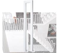 QUSYZD Stair Railing Stair Spindle Side Mount U-Shape Decorative Handrail for Wood and Concrete Steps,Safety Support Bar for Balconies Hallways,White-110cm/43.3 in