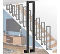 QUSYZD Stair Railing Stair Spindle Side Mount U-Shape Decorative Handrail for Wood and Concrete Steps,Safety Support Bar for Balconies Hallways,Black-100cm/39.3 in