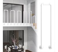 QUSYZD Stair Railing Stair Spindle U-Shaped Handrail Side Mount, Industrial Wrought Iron Railing for Indoor Stair/Outdoor Steps, Safety Non-Slip Support Bar for Balconies,White-100cm/39.3 in
