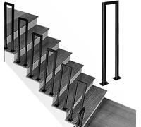 QUSYZD Stair Railing Staircase Baluster U-Shaped Staircase Handrails,Non-Slip Steps Stair Square Guardrail,Loft Corridor Safety Support Bar for Balconies Hallways,Black-100cm/39.3 in