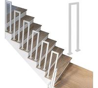 QUSYZD Stair Railing Staircase Baluster U-Shaped Staircase Handrails,Non-Slip Steps Stair Square Guardrail,Loft Corridor Safety Support Bar for Balconies Hallways,White-100cm/39.3 in
