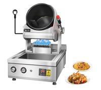 QUSYZD Tabletop Automatic Stir-Fry Machine, 360° Stir-Fry Cooking Machine, Stainless Steel Drum Stir-Fry Machine, Natural Gas Water Spray Rotary Wok, Commercial Kitchen Equipment,30cm Wok
