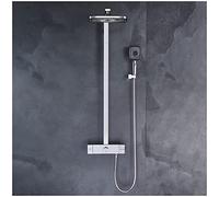 QUSYZD Thermostatic Shower System Set with Shower Head Shower Faucet Set Wall Mounted Shower Combo Set Single Handle Rainfall Shower Set with Handheld Shower, Waterfall Tub,Chrome
