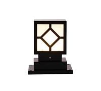 QUSYZD Traditional Outdoor Die-cast Black Aluminum Pillar Column Lamp E27 Square Courtyard Post Light Lawn Table Lighting Decor Deck Patio Pier Path Grassland Floor Lights,