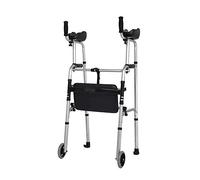 QUSYZD Wheelchair,Adjustable Walker for People with Disabities Using The Elderly Standard Walker Folding Handrail 2 Wheels + Seat + Bag Walking Aids,
