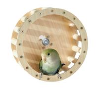 Qutalmi Bird Wheel Toy, Intelligence Toy for Movement for Parrots, Wooden Parakeet Cage Accessories, Intelligence Promoting Training Accessories