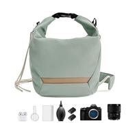 Qutalmi Camera Bag Shoulder Bag - Camera Bag Shoulder Bag Women Waterproof with Lens Protection Daily Outdoor Travel Trip, light green, see description, See description