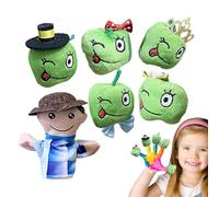 Qutalmi Finger Puppet Farm Fruits Hand Puppets Pack of 6, Soft Plush Material Development Toy for Game Birthday Party Classroom
