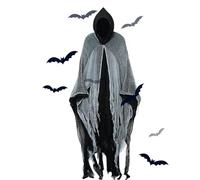 Qutalmi Halloween Cape for Men, with Hood, Scary Cape for Adults, Halloween Costume, Cosplay Cape for Role Play, Party, Stage Show, Haunted House