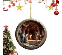 Qutalmi Religious Christmas Decoration, 2D Acrylic Holiday Pendant, Jesus Christ Jewellery for the Christmas Tree, for Home, Easter Holidays, Bookshelf, Car Interior, Door Handle, Branches