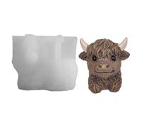 Qutalmi Silicone Casting Moulds for Resin Highland Cattle Flower Pot Moulds Made of Silicone for Resin Craft Tools and Desk Decoration Craft Supplies for Clay Plaster Candy Jars Jewellery Boxes and