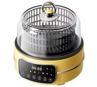 QUTBAG Air Fryer, 5L Multi-Cooker with 80-200℃ Temperature Control and 120min Timer, Split Frying Pan with Digital Display, 360° Circulating Heating, for Home Kitchen Restaurant yellow