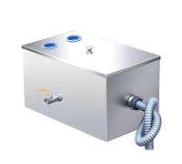QUTBAG Commercial Grease Interceptor, Stainless Steel Grease Trap Interceptor with Top & Side Inlet, Under Sink Grease Trap for Restaurant Factory Home Kitchen 40 * 30 * 30cm