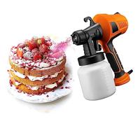 QUTBAG Electric Dessert Chocolate Spray Gun, 500W Paint Sprayer Cake Decorating Kit with 3 Patterns, Multifunction Baking Sandblasting Machine for Cake, Chocolate Decoration orange
