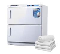 QUTBAG Hot Towel Warmer Cabinet, UV Heating Disinfection Cabinet with Removable Water Drip Tray & Non-Slip Feet, Large Capacity Towel Warmer for Home Beauty Salon Restaurant 50L white
