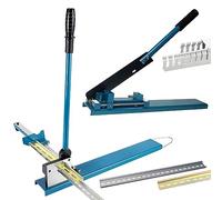QUTBAG Manual Din Rail Cutter Tool+Bench Top Trunking Cutting Machine, Double Groove Rail Cutter W/Transfer Slider, Positioning and 50CM Ruler, for Cutting Slotted Steel/Aluminum