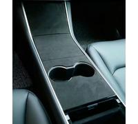 QUTBAG Suede Car Center Console Armrest Wrap, Black, Gray, Center Console Decorative Stickers, Interior Decoration Kit Accessories, For Tesla Model 3 2017-2020,without logo