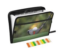 Quteprint 13 Pockets Expanding File Folder with Zipper Closure, Golf Ball Gym Sport Accordion File Folder with Sticky Labels, Letter Size A4 Papers Expandable File Document Organizer