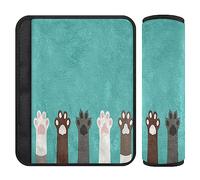 Quteprint 2 Pack Car Seat Belt Covers Pads, Cute Cat Paw Print Pattern Car Seat Straps Shoulder Pads for Adults Kids Women, Cars Truck SUV & Backpack Shoulder Neck Cushion Protector, Small