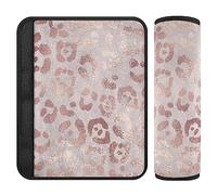Quteprint 2 Pack Car Seat Belt Covers Pads, Rose Gold Leopard Print Pink Car Seat Straps Shoulder Pads for Adults Kids Women, Cars Truck SUV & Backpack Shoulder Neck Cushion Protector, Medium