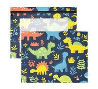 Quteprint 2-Pack Pencil Pouch for 3 Ring Binder, Colorful Animal Dinosaurs Dino Binder Pencil Case A4 File Bag with Zipper Clear Window, Durable Binder Organizer Large Capacity for School Office Makeu