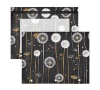 Quteprint 2-Pack Pencil Pouch for 3 Ring Binder, Dandelion Flower Binder Pencil Case A4 File Bag with Zipper Clear Window, Durable Binder Organizer Large Capacity for School Office Makeup