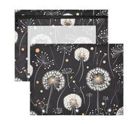 Quteprint 2-Pack Pencil Pouch for 3 Ring Binder, Dandelion Flower Pattern Binder Pencil Case A4 File Bag with Zipper Clear Window, Durable Binder Organizer Large Capacity for School Office Makeup