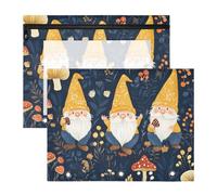 Quteprint 2-Pack Pencil Pouch for 3 Ring Binder, Forest Mushroom Flowers Gnomes Binder Pencil Case A4 File Bag with Zipper Clear Window, Durable Binder Organizer Large Capacity for School Office Makeu
