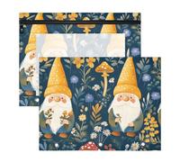 Quteprint 2-Pack Pencil Pouch for 3 Ring Binder, Gnomes Mushroom Flowers Plants Binder Pencil Case A4 File Bag with Zipper Clear Window, Durable Binder Organizer Large Capacity for School Office Makeu