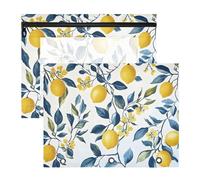 Quteprint 2-Pack Pencil Pouch for 3 Ring Binder, Lemon Tree Branch Flower Binder Pencil Case A4 File Bag with Zipper Clear Window, Durable Binder Organizer Large Capacity for School Office Makeup