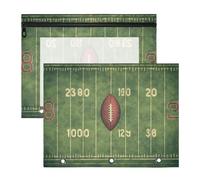 Quteprint 2-Pack Pencil Pouch for 3 Ring Binder, Sport American Football Binder Pencil Case A4 File Bag with Zipper Clear Window, Durable Binder Organizer Large Capacity for School Office Makeup