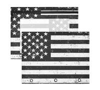 Quteprint 2-Pack Pencil Pouch for 3 Ring Binder, Vintage American Flag Binder Pencil Case A4 File Bag with Zipper Clear Window, Durable Binder Organizer Large Capacity for School Office Makeup