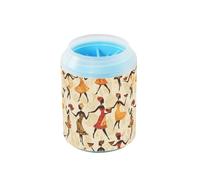 Quteprint African Woman Pattern Dog Paw Cleaner Cup - Pet Foot Washer with Soft Silicone Brush, Portable Muddy Paw Cleaner for Small, Medium, Large Breed Dogs & Cats (2.56x2.56x4.53inch)