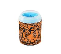 Quteprint African Women Print Dancing Dog Paw Cleaner Cup - Pet Foot Washer with Soft Silicone Brush, Portable Muddy Paw Cleaner for Small, Medium, Large Breed Dogs & Cats (2.56x2.56x4.53inch)