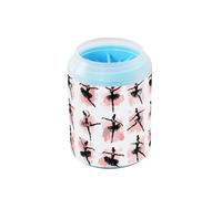 Quteprint Ballerina Ballet Dancer Dog Paw Cleaner Cup - Pet Foot Washer with Soft Silicone Brush, Portable Muddy Paw Cleaner for Small, Medium, Large Breed Dogs & Cats (2.56x2.56x4.53inch)