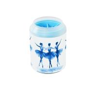 Quteprint Ballerinas Watercolor Ballet Dancer Dog Paw Cleaner Cup - Pet Foot Washer with Soft Silicone Brush, Portable Muddy Paw Cleaner for Small, Medium, Large Breed Dogs & Cats (2.56x2.56x4.53inch)