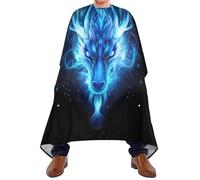 Quteprint Barber Cape for Haircutting Blue Dragon Fire - Waterproof Adjustable Hair Cutting Cape for Men Women Kids Salon & Home Use, Professional Salon Cape (2 Suction Cup Hooks)