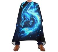 Quteprint Barber Cape for Haircutting Blue Fire Dragon - Waterproof Adjustable Hair Cutting Cape for Men Women Kids Salon & Home Use, Professional Salon Cape (2 Suction Cup Hooks)