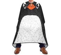 Quteprint Barber Cape for Haircutting Cute Animal Penguin Face - Waterproof Adjustable Hair Cutting Cape for Men Women Kids Salon & Home Use, Professional Salon Cape (2 Suction Cup Hooks)