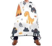 Quteprint Barber Cape for Haircutting Cute Dinosaurs Volcanoes - Waterproof Adjustable Hair Cutting Cape for Men Women Kids Salon & Home Use, Professional Salon Cape (2 Suction Cup Hooks)