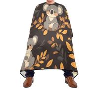 Quteprint Barber Cape for Haircutting Cute Koala Autumn Leaves - Waterproof Adjustable Hair Cutting Cape for Men Women Kids Salon & Home Use, Professional Salon Cape (2 Suction Cup Hooks)
